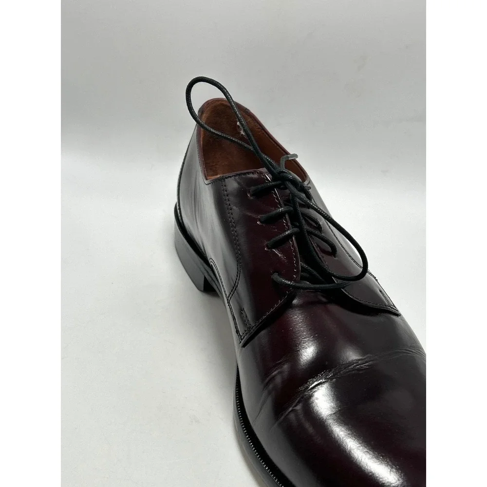 Bostonian Derby Shoes Mens 10 Burgundy Leather Plain Toe Dress Shoes